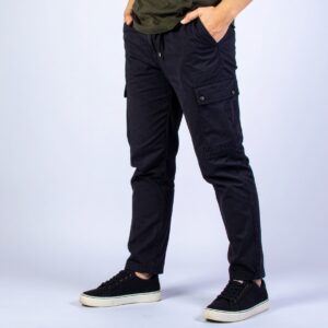 Black 6 Pocket Cargo Pant with luxury style