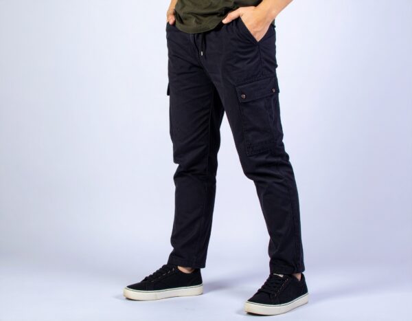 Black 6 Pocket Cargo Pant with luxury style